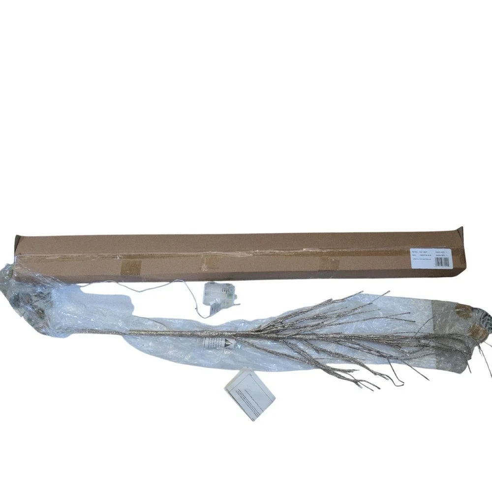 Restoration Hardware Lighted Glitter Champagne Gold Flexible Branches‎ 48